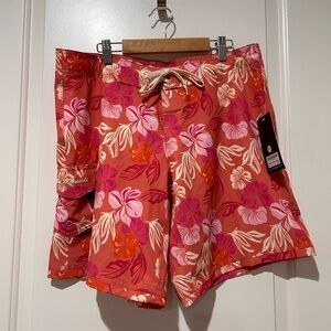 Floral Pink Hibiscus Women's Swim & Surf Board Shorts from Maui